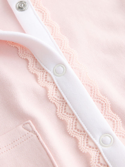 Baker by Ted Baker Pink Embroidered Collar Cotton Sleepsuit - image 9