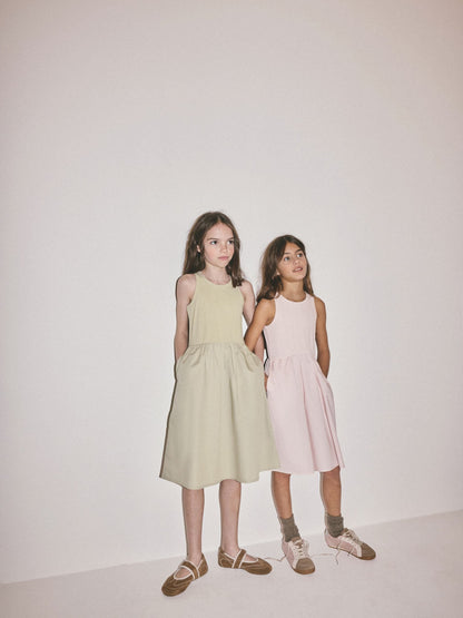 The Set 2 Pack Jersey Woven Mix Dresses Pink/Green image 4