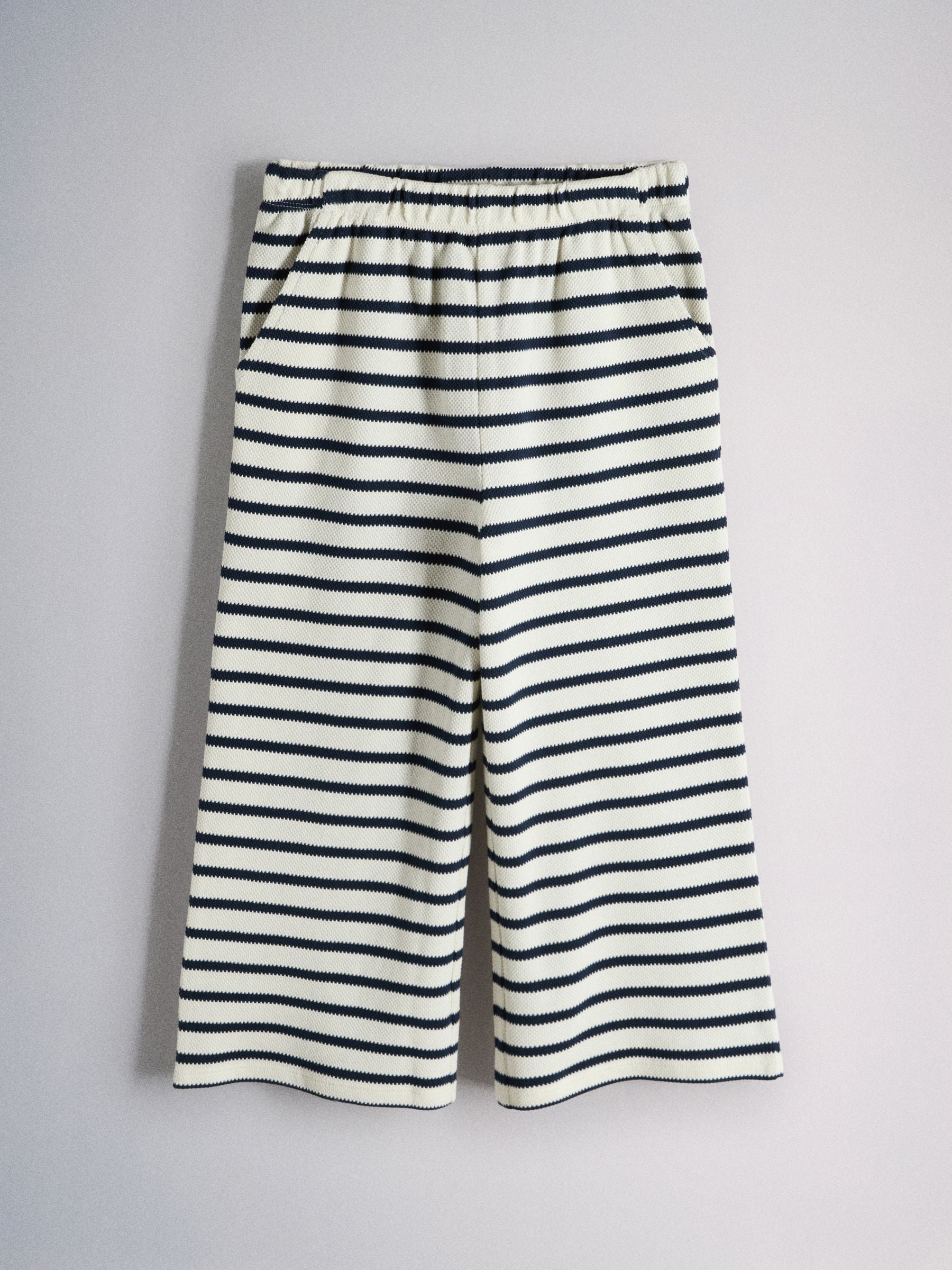 Dsiney Kidz - The Set Textured Jersey Sleeveless Bubble Top and Wide Leg Trousers Set Ecru/Navy Stripe image 4