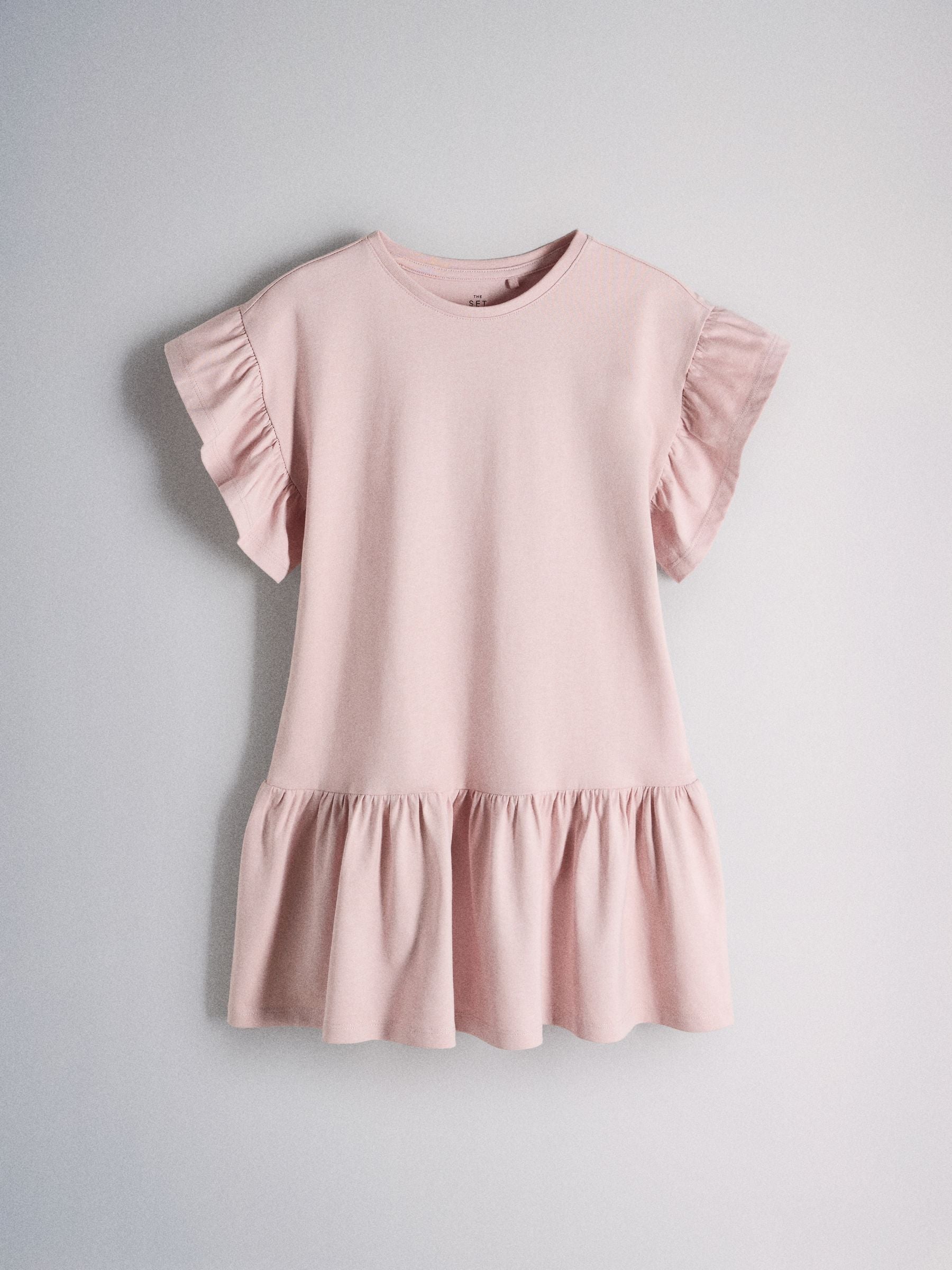 Dsiney Kidz - The Set 5 Piece Cotton Short Sleeve Frill Dress, Short Sleeve Frill T-Shirt, Jersey Short, Rib Vest and Short Set Light Pink/Pink/Purple image 8