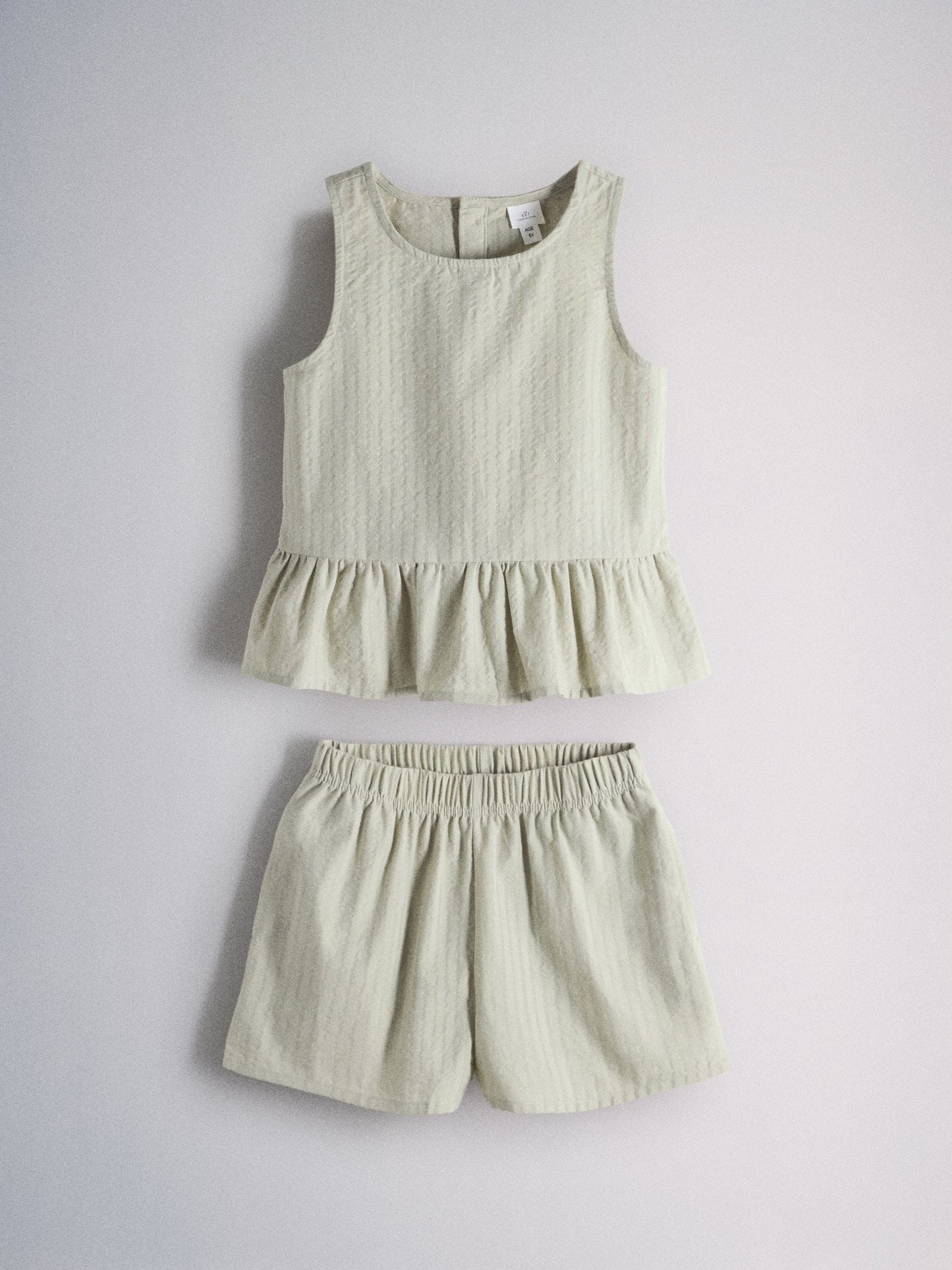 Dsiney Kidz - The Set 2 Pack Woven Peplum Sleeveless Top and Shorts Set Check/Green image 11