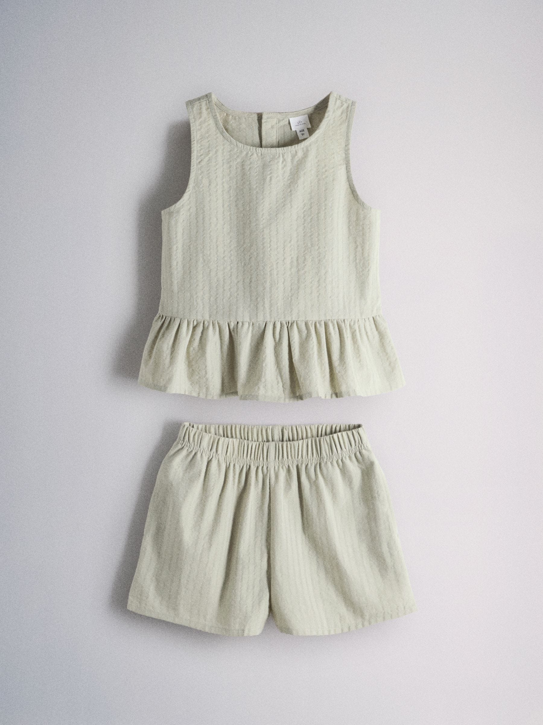 Dsiney Kidz - The Set 2 Pack Woven Peplum Sleeveless Top and Shorts Set Check/Green image 11