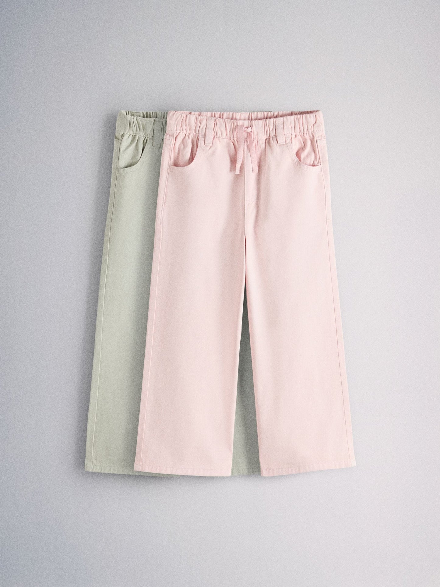Dsiney Kidz - The Set 2 Pack Tie Waist Pull On Jeans Pink/Green image 1