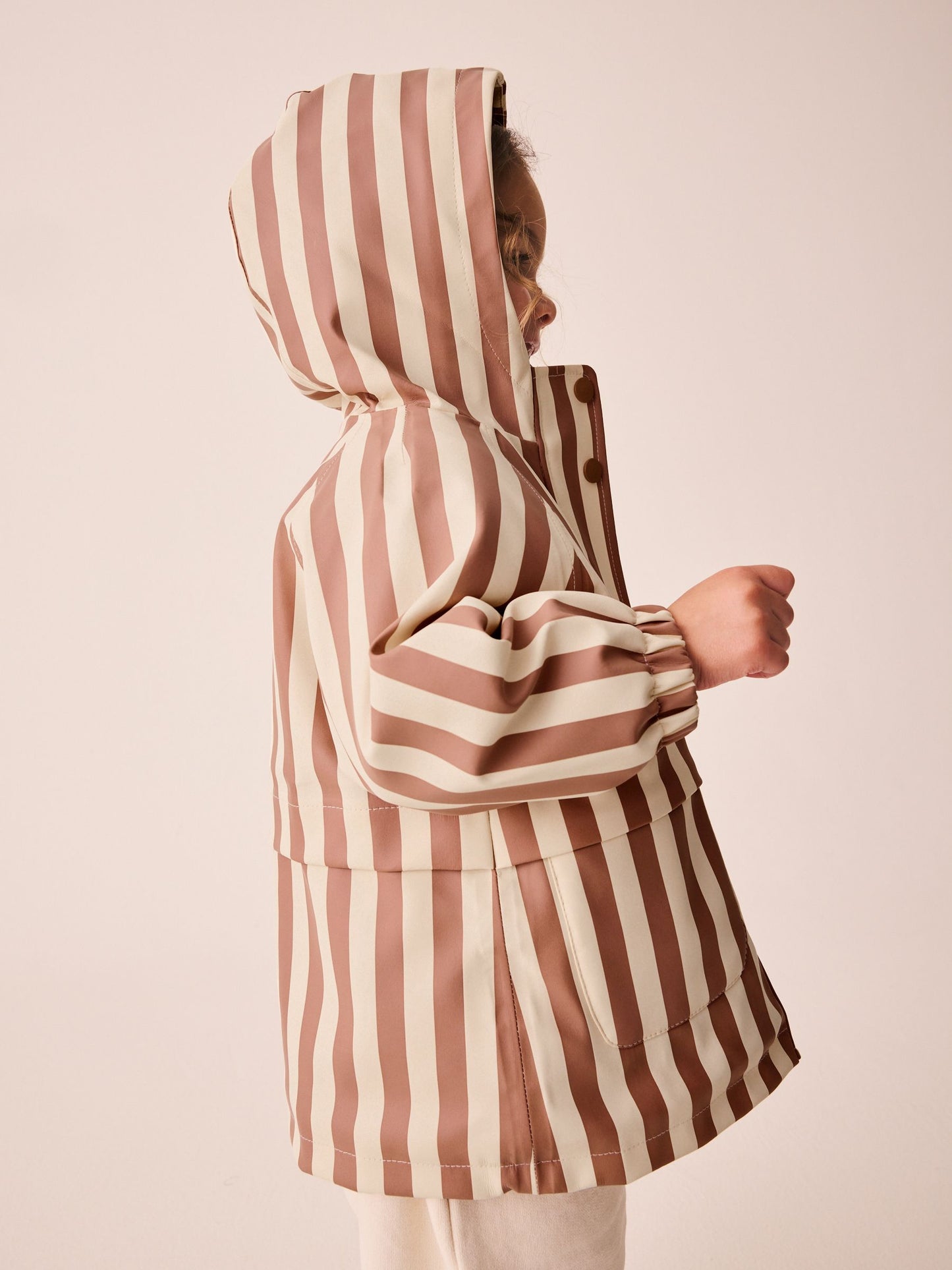 Dsiney Kidz - Rust and Cream Stripe Waterproof Faux Fur Lined Jacket (12mths-7yrs) image 3