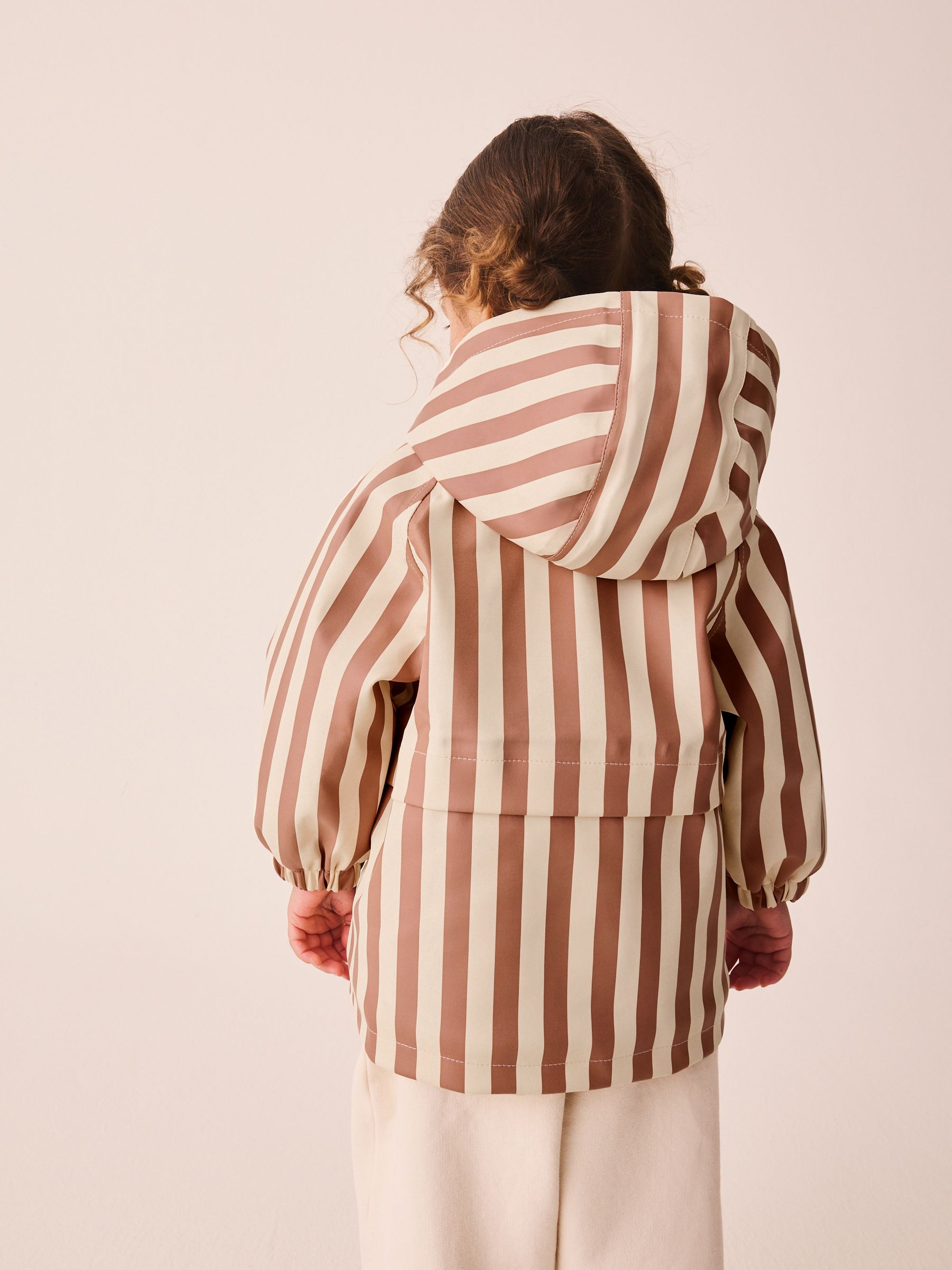 Dsiney Kidz - Rust and Cream Stripe Waterproof Faux Fur Lined Jacket (12mths-7yrs) image 4