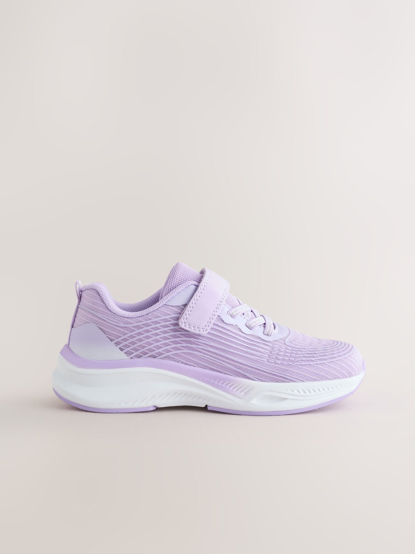 Lilac Purple Wide Fit (G) Elastic Lace-Up Trainers image 2