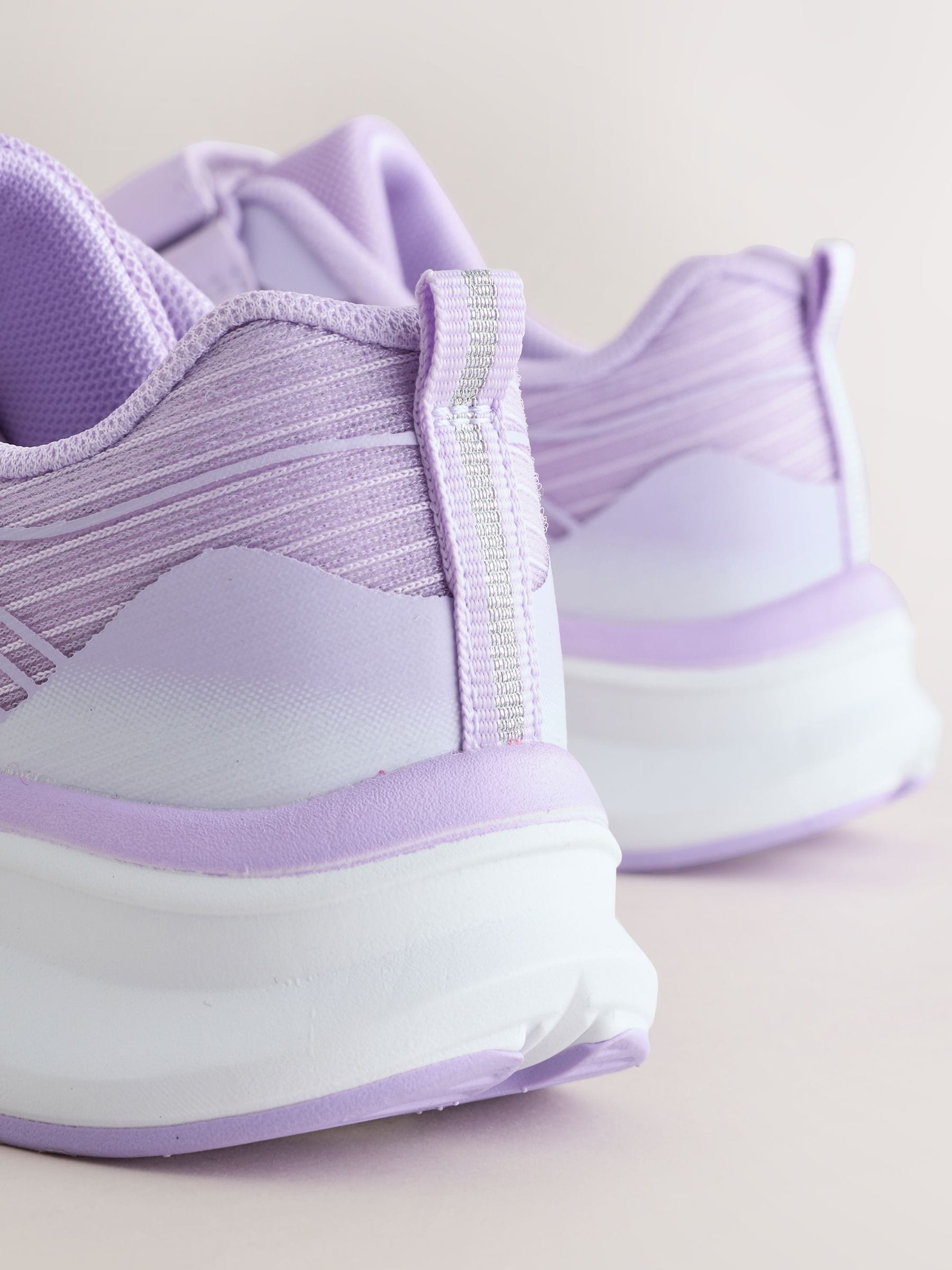 Lilac Purple Wide Fit (G) Elastic Lace-Up Trainers image 3