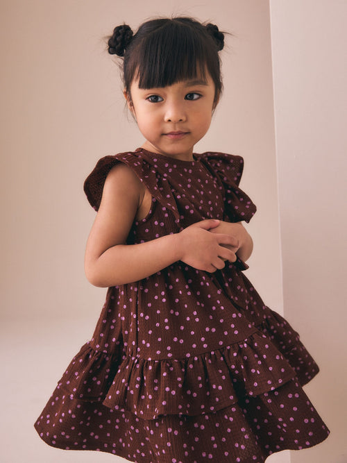 Dsiney Kidz - Brown Tiered Summer Dress (3mths-7yrs) image 1
