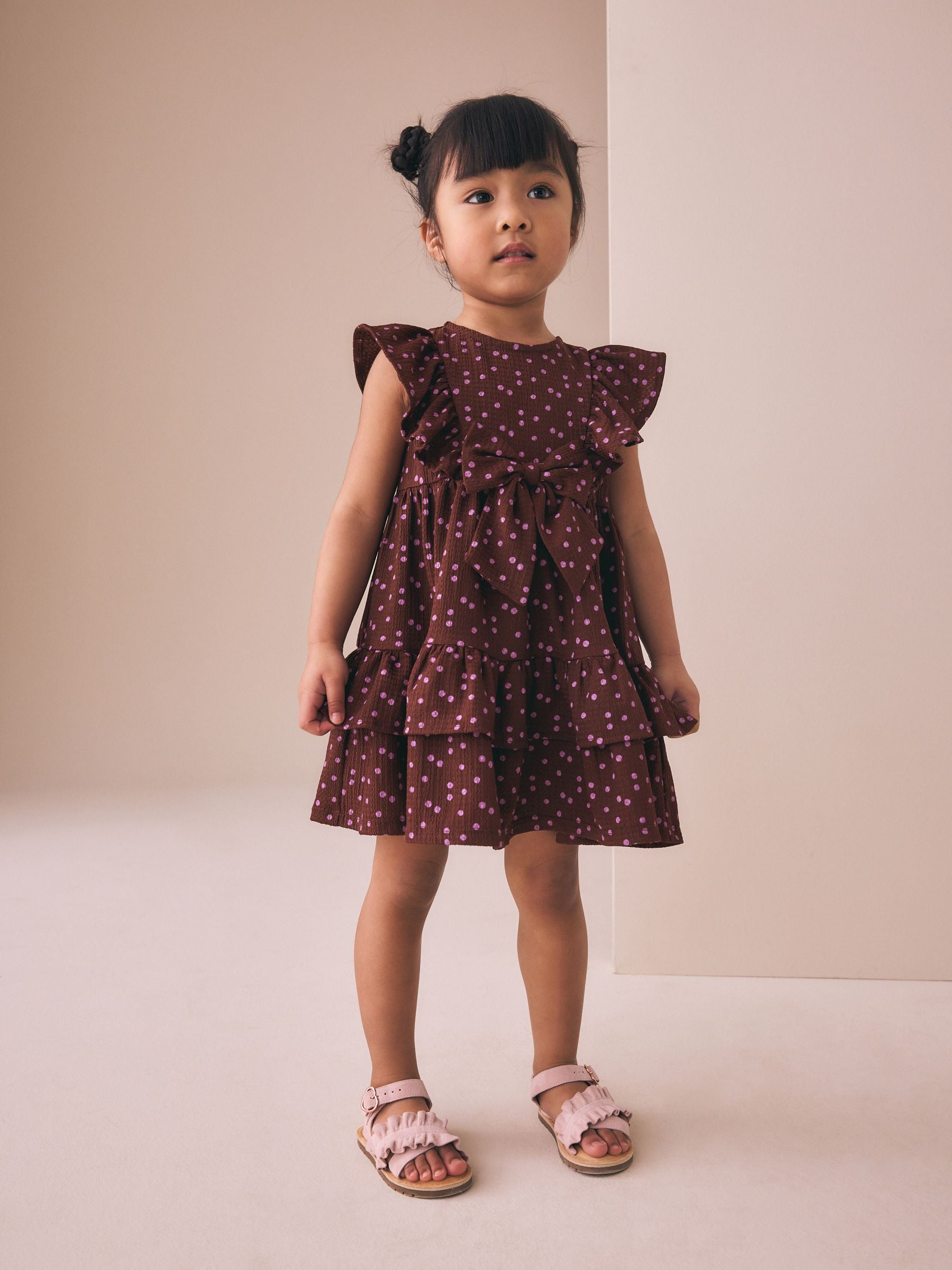 Brown Tiered Summer Dress (3mths-7yrs) image 2