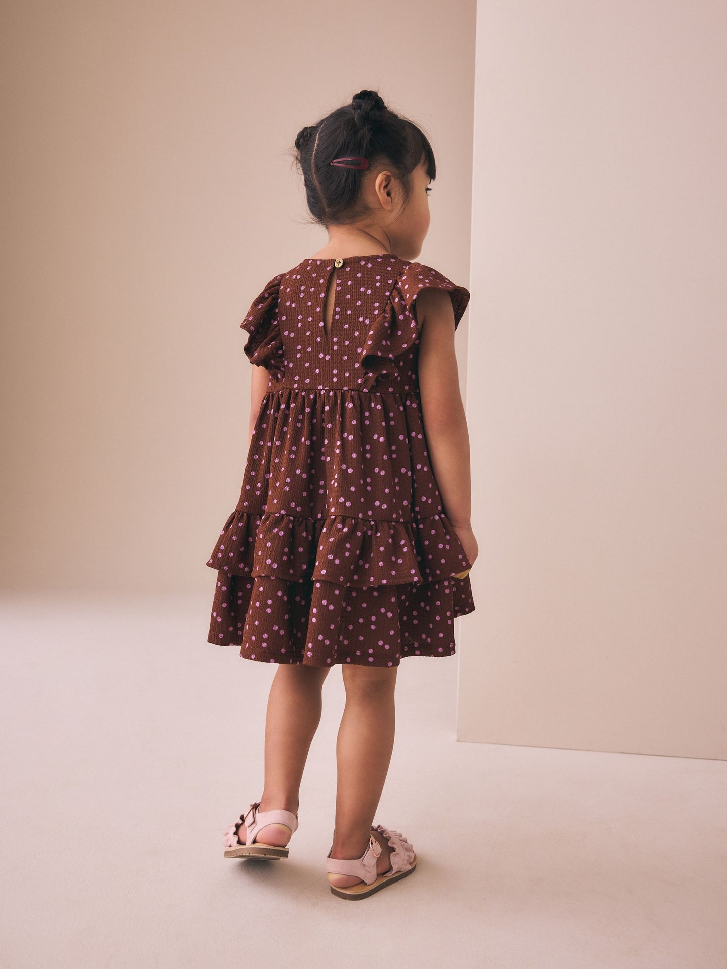Brown Tiered Summer Dress (3mths-7yrs) image 3