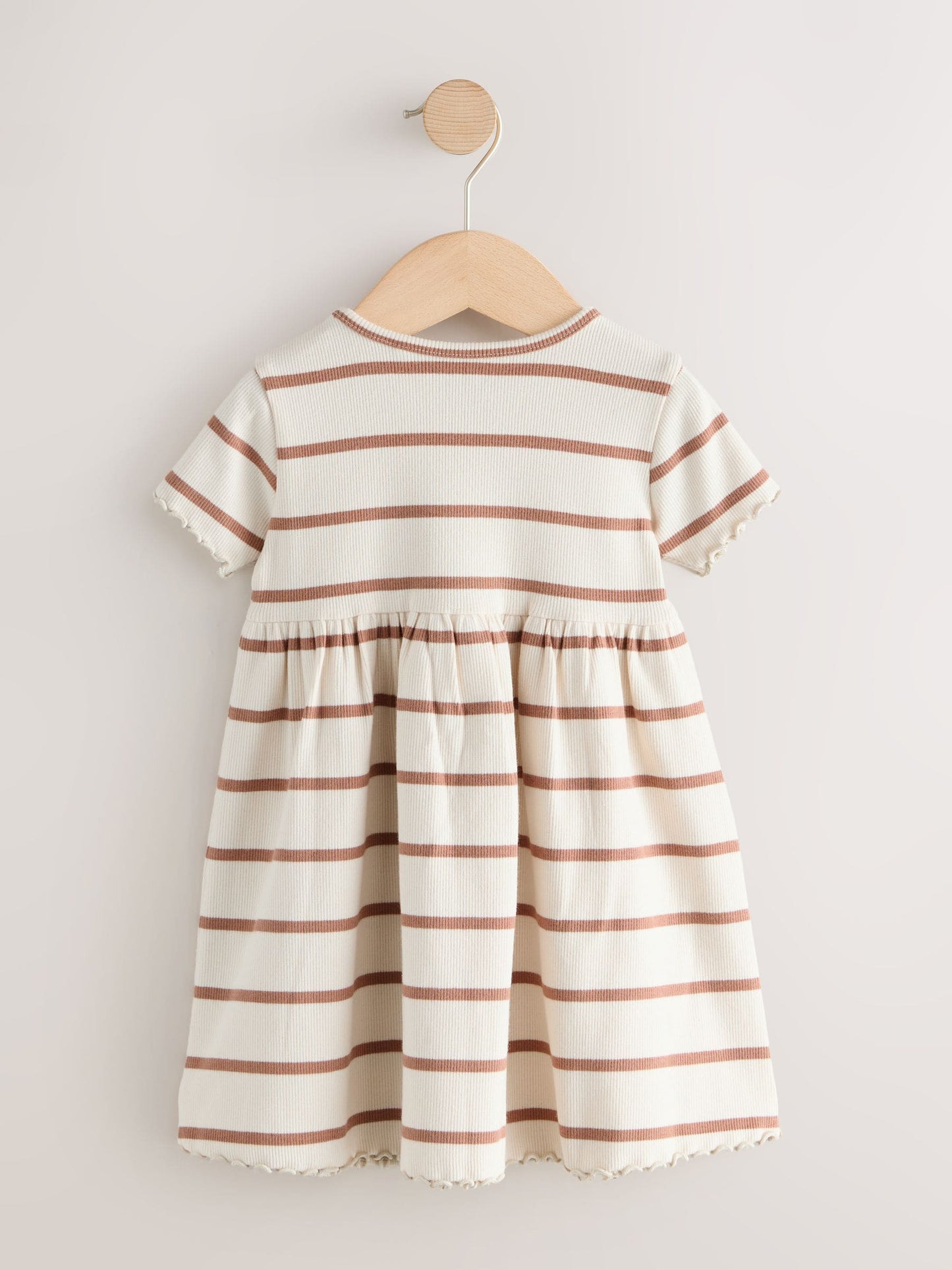 Brown Short Sleeve Ribbed Dresses 2 Pack (3mths-7yrs) image 6