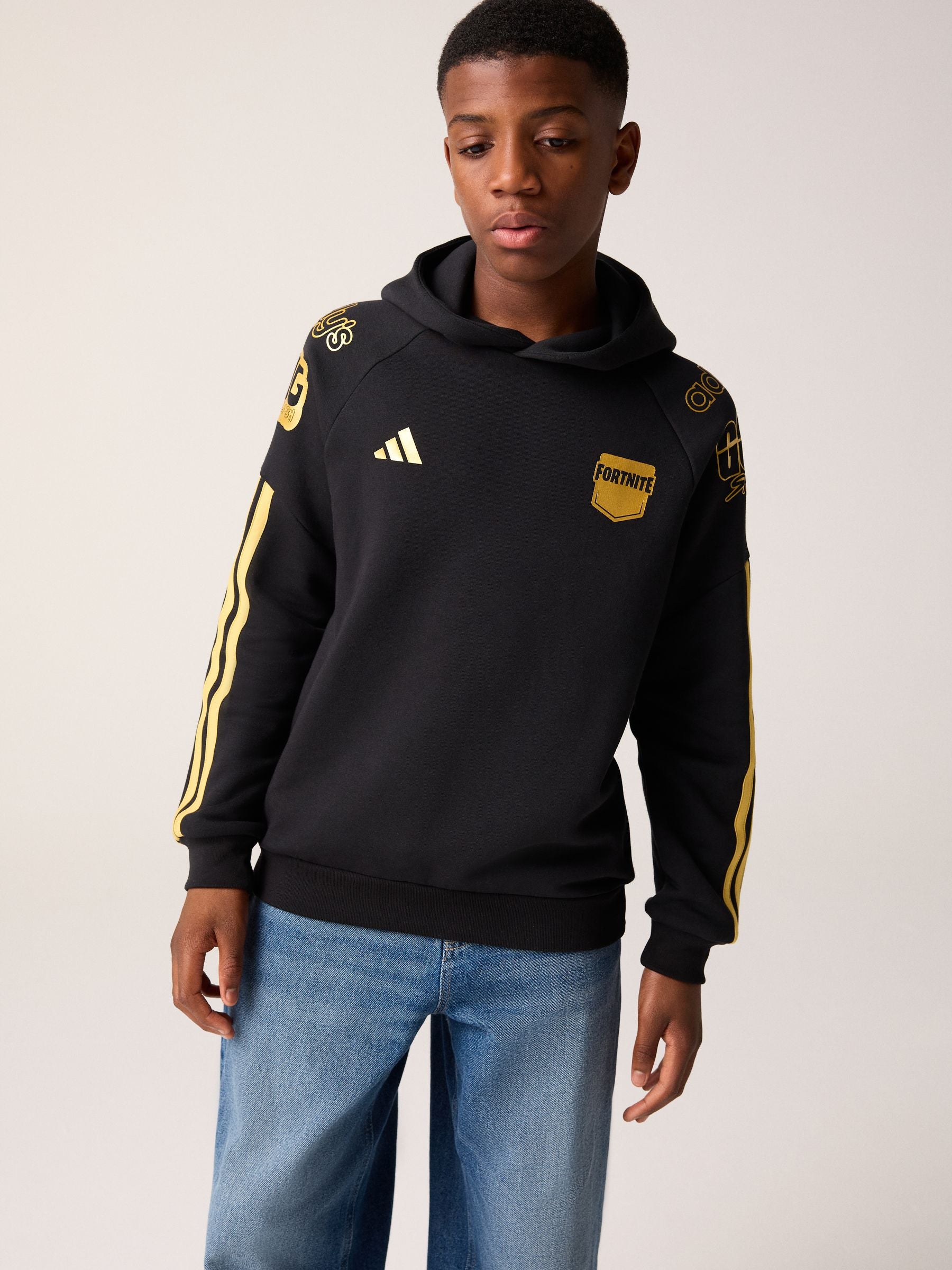 Dsiney Kidz - adidas Black/Gold Fortnite Hoodie image 1