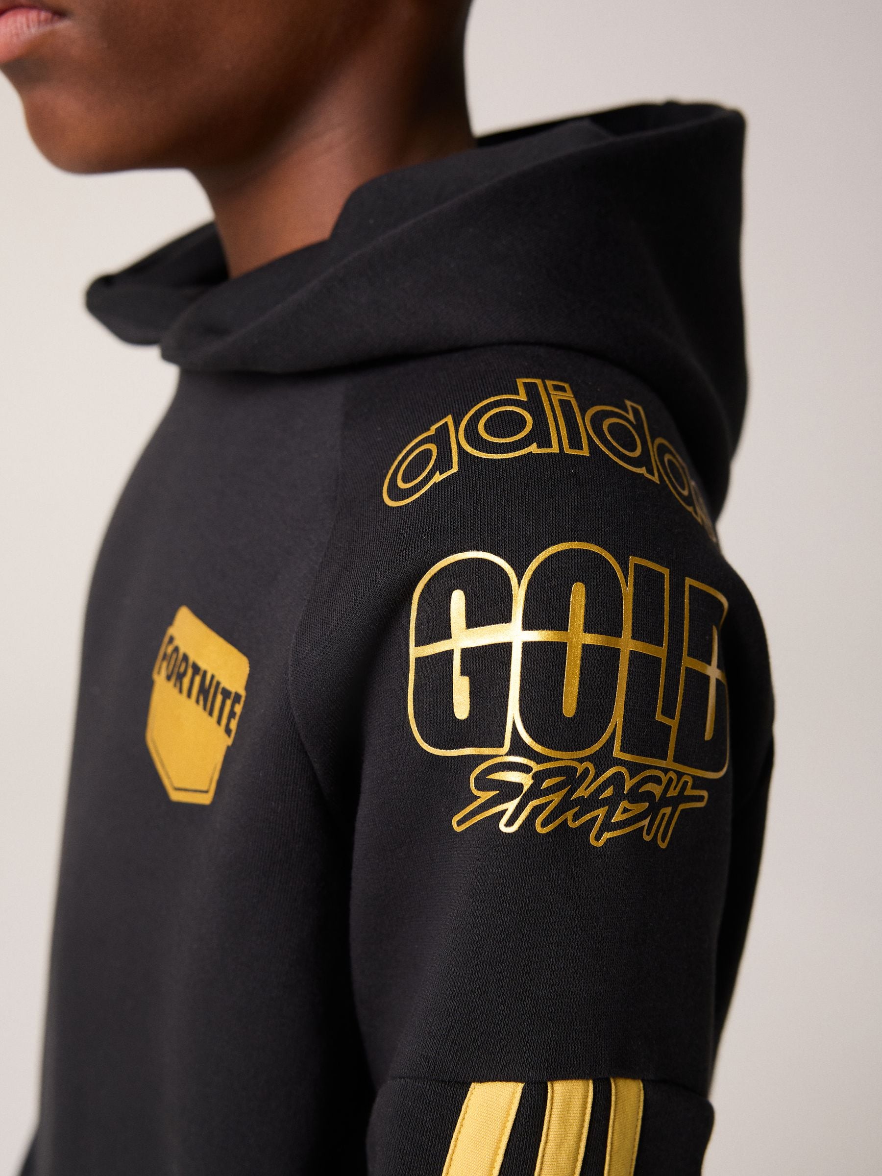 Dsiney Kidz - adidas Black/Gold Fortnite Hoodie image 3