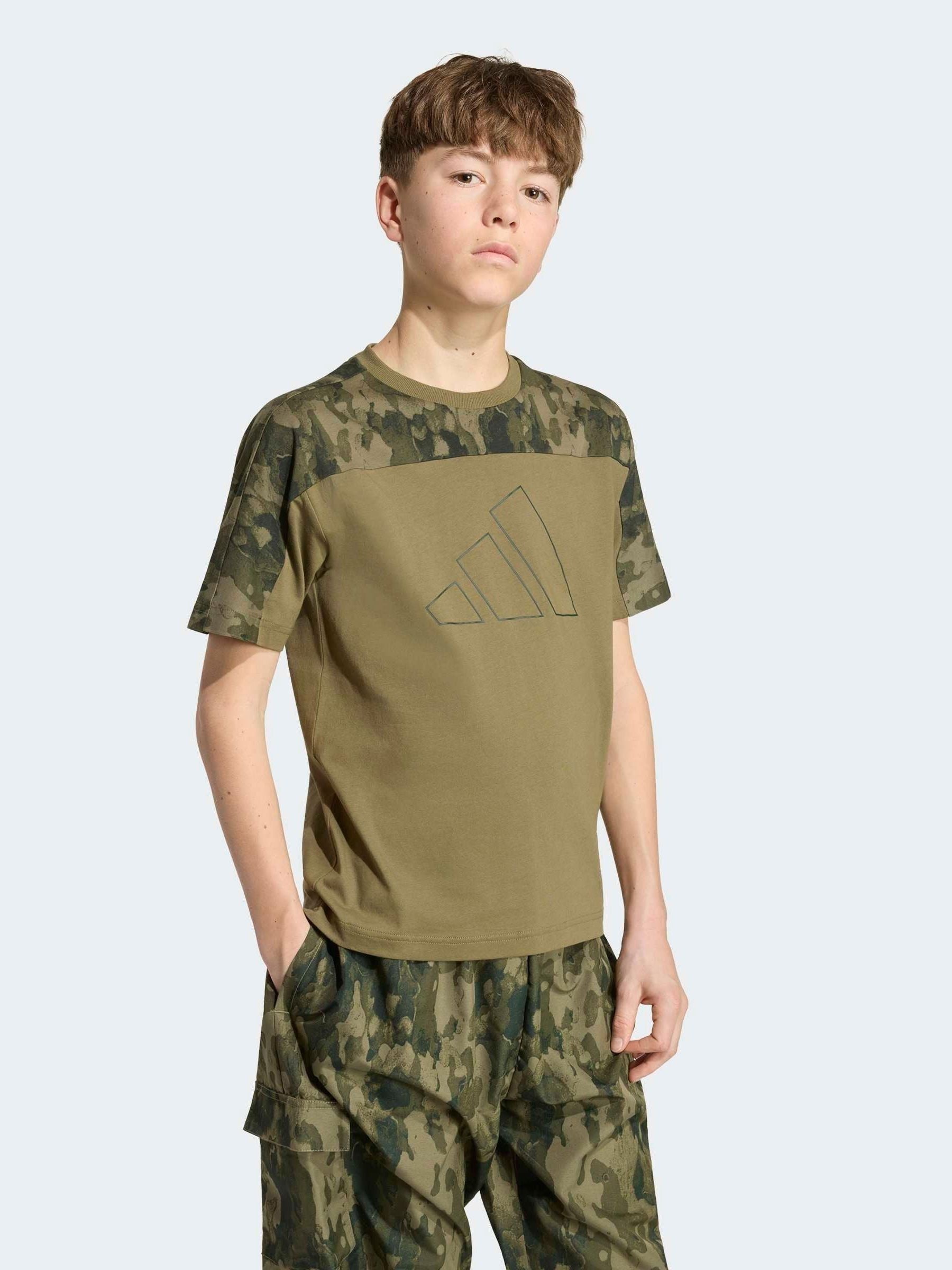 Dsiney Kidz - adidas Green Essentials Camo Cotton T-Shirt image 1