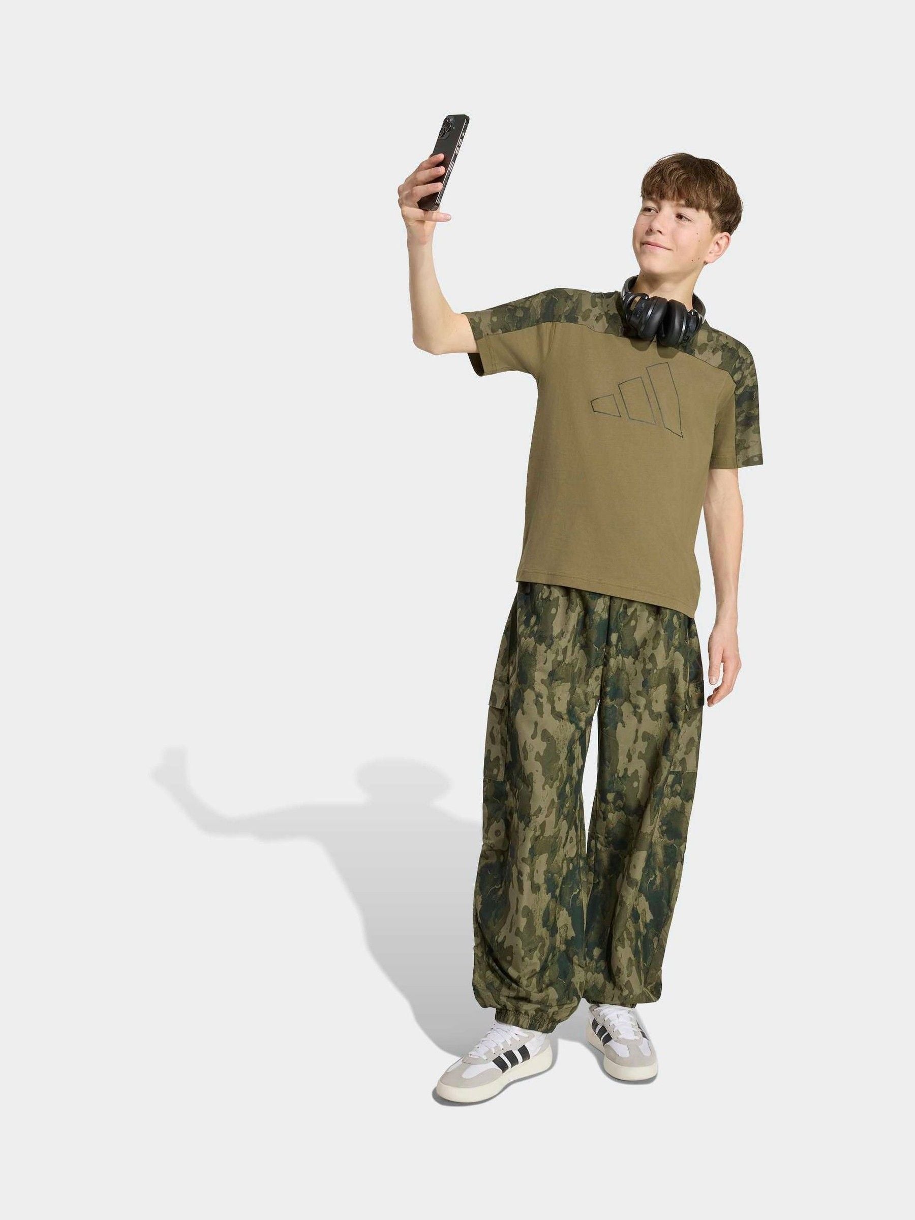 Dsiney Kidz - adidas Green Essentials Camo Cotton T-Shirt image 3
