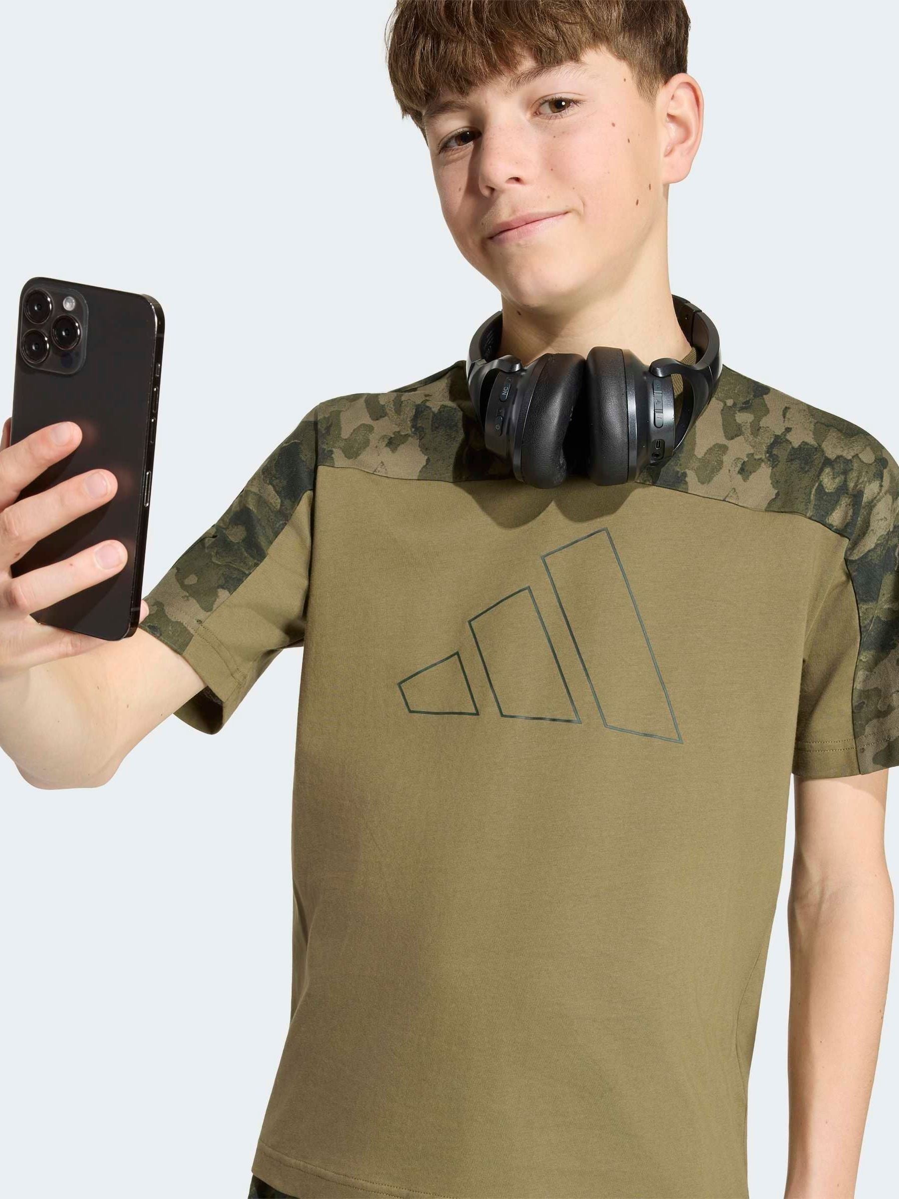 Dsiney Kidz - adidas Green Essentials Camo Cotton T-Shirt image 4