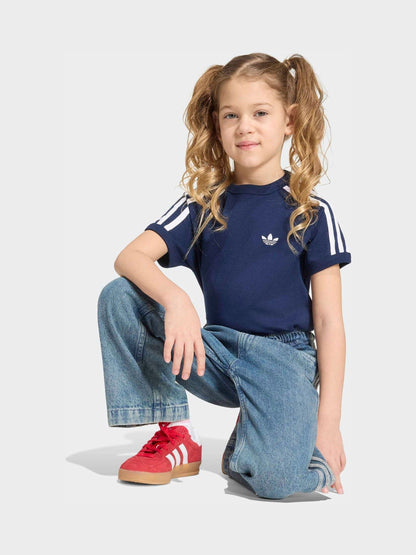 Dsiney Kidz - adidas Originals Blue 3 Stripe T-Shirt image 3