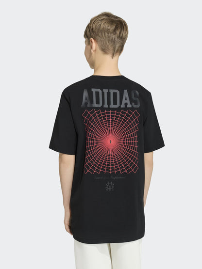 Dsiney Kidz - adidas Black Spiderman Graphic T-Shirt image 2