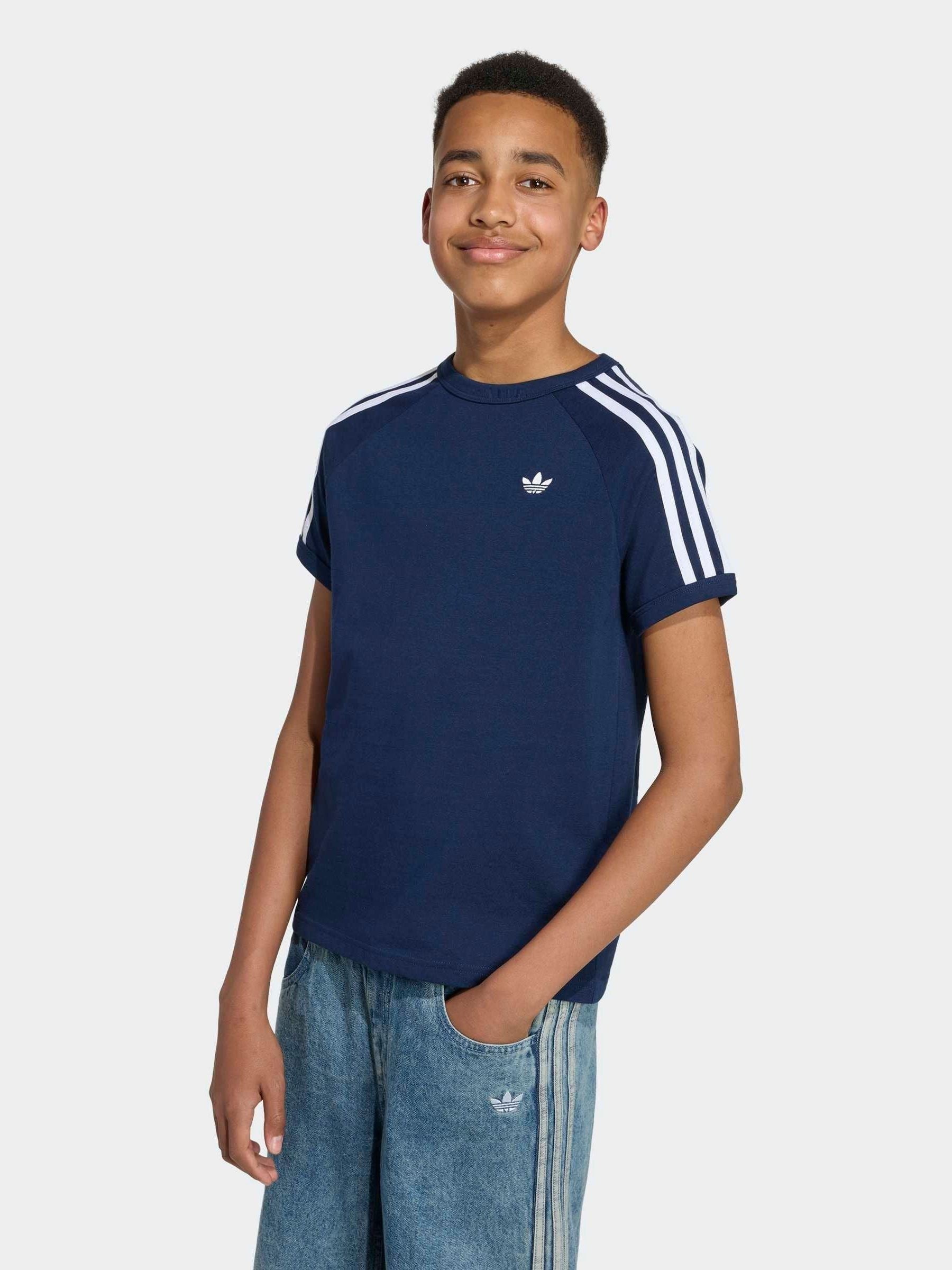 Dsiney Kidz - adidas Originals Navy Blue 3 Stripes T-Shirt image 1