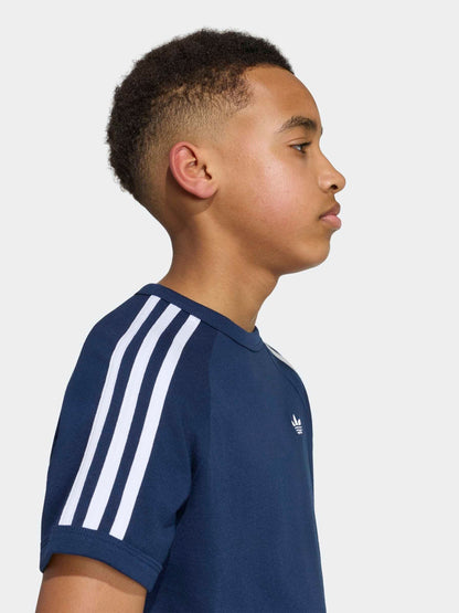 Dsiney Kidz - adidas Originals Navy Blue 3 Stripes T-Shirt image 5