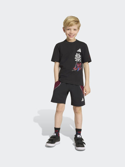 Dsiney Kidz - adidas Black Marvel Spider-Man T-Shirt and Short Set image 1
