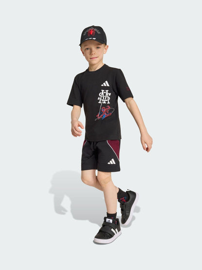 Dsiney Kidz - adidas Black Marvel Spider-Man T-Shirt and Short Set image 2