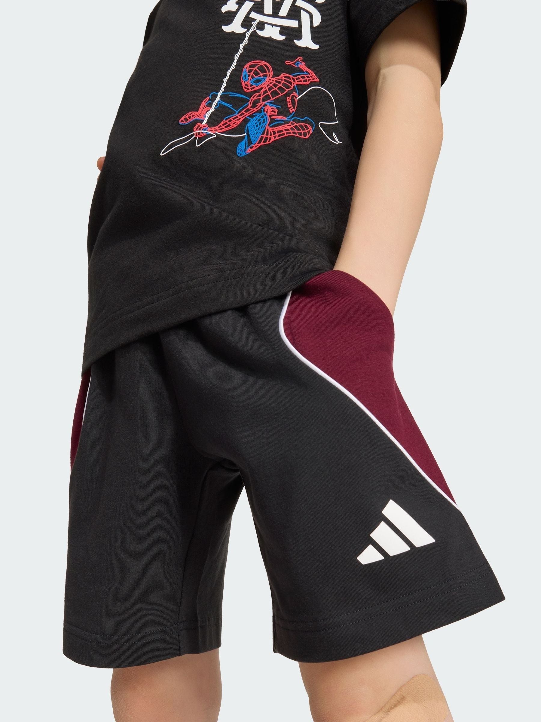 Dsiney Kidz - adidas Black Marvel Spider-Man T-Shirt and Short Set image 4