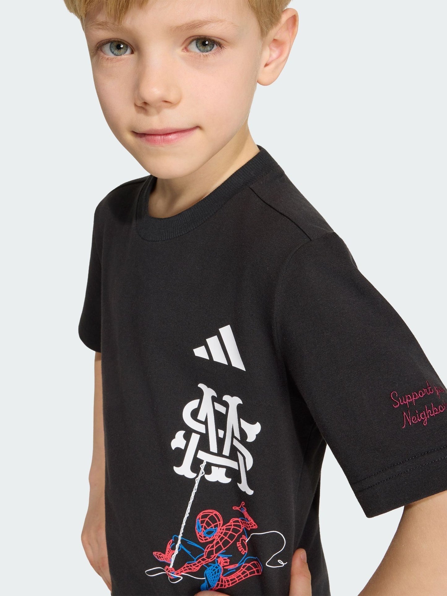 Dsiney Kidz - adidas Black Marvel Spider-Man T-Shirt and Short Set image 5