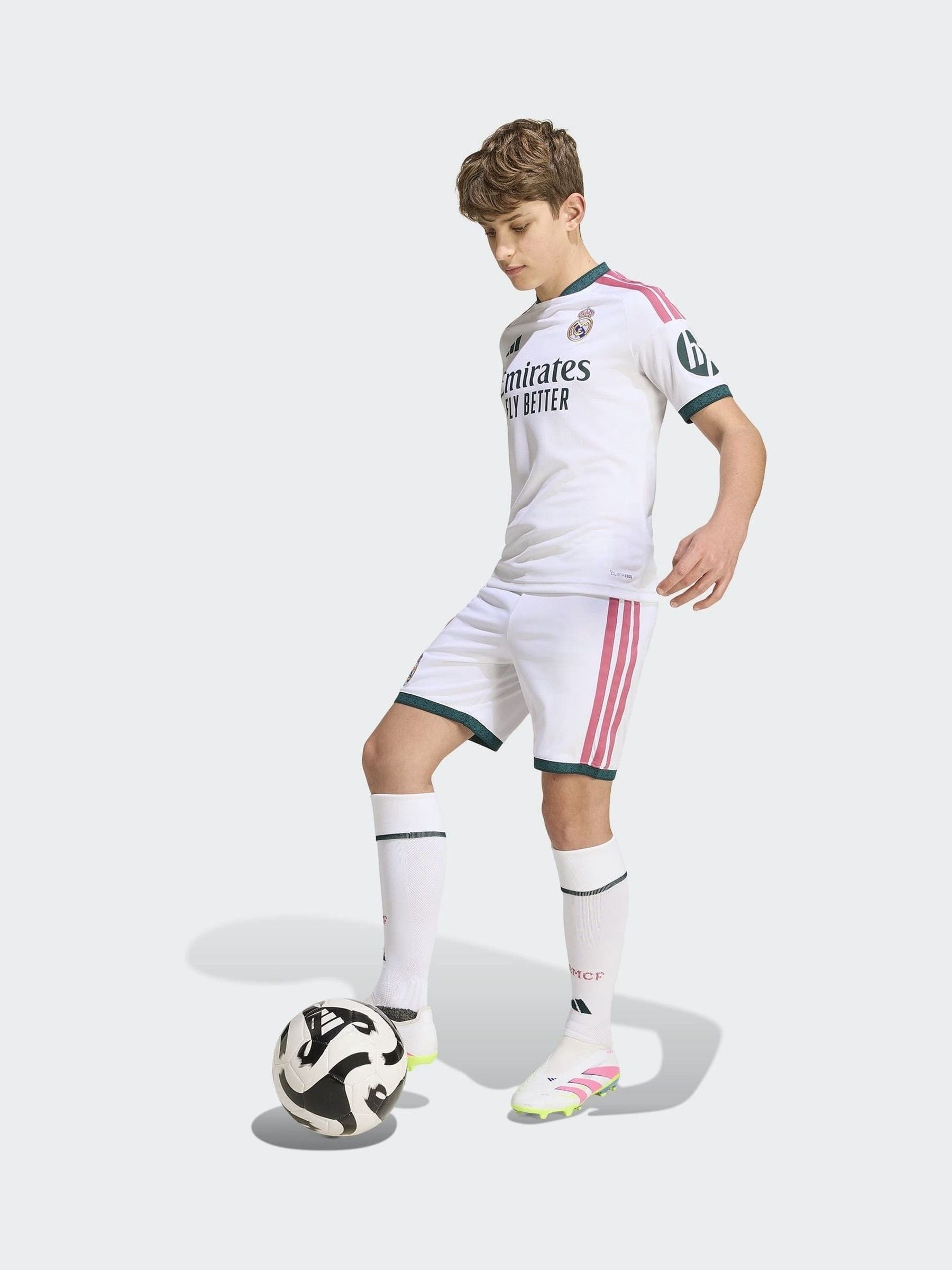 Dsiney Kidz - adidas White Kids Real Madrid 26/27 Home Shorts image 4