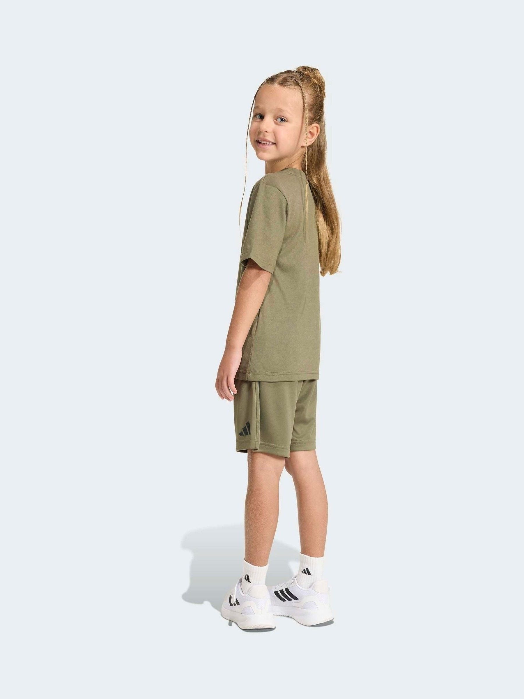 Dsiney Kidz - adidas Green Camo Logo T-Shirt and Shorts Set image 2