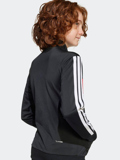 Dsiney Kidz - adidas Black/Red Essentials Tiberio 3-Stripes Tricot Tracksuit image 4