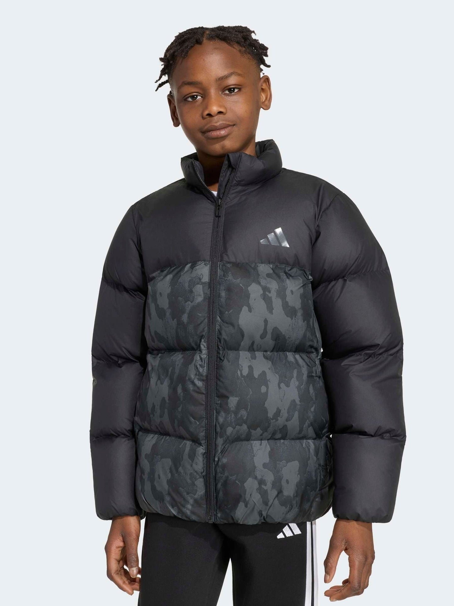 Dsiney Kidz - adidas Black Synthetic Down Camo Print Jacket image 1