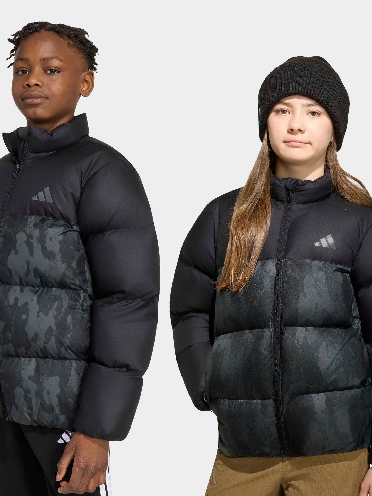 Dsiney Kidz - adidas Black Synthetic Down Camo Print Jacket image 2