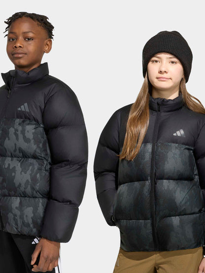 Dsiney Kidz - adidas Black Synthetic Down Camo Print Jacket image 2