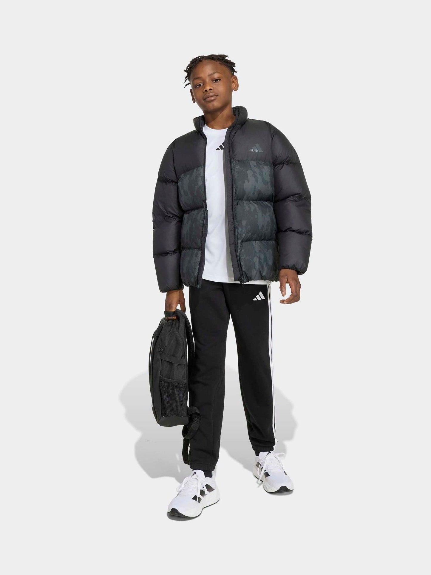 Dsiney Kidz - adidas Black Synthetic Down Camo Print Jacket image 4