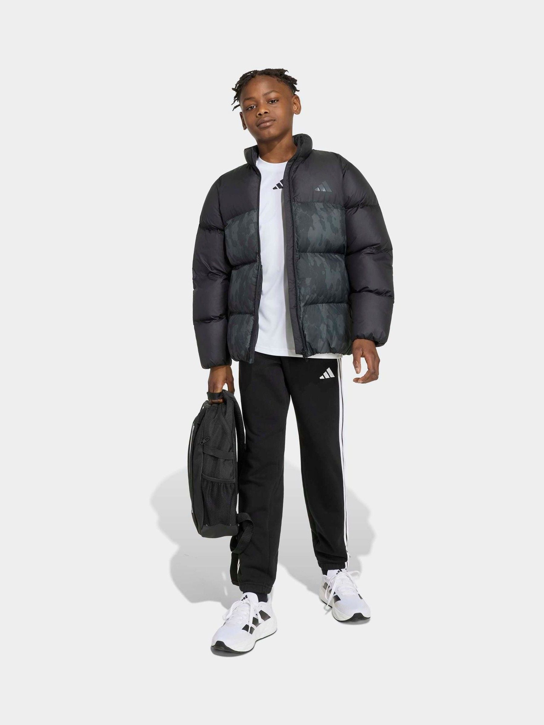 Dsiney Kidz - adidas Black Synthetic Down Camo Print Jacket image 4