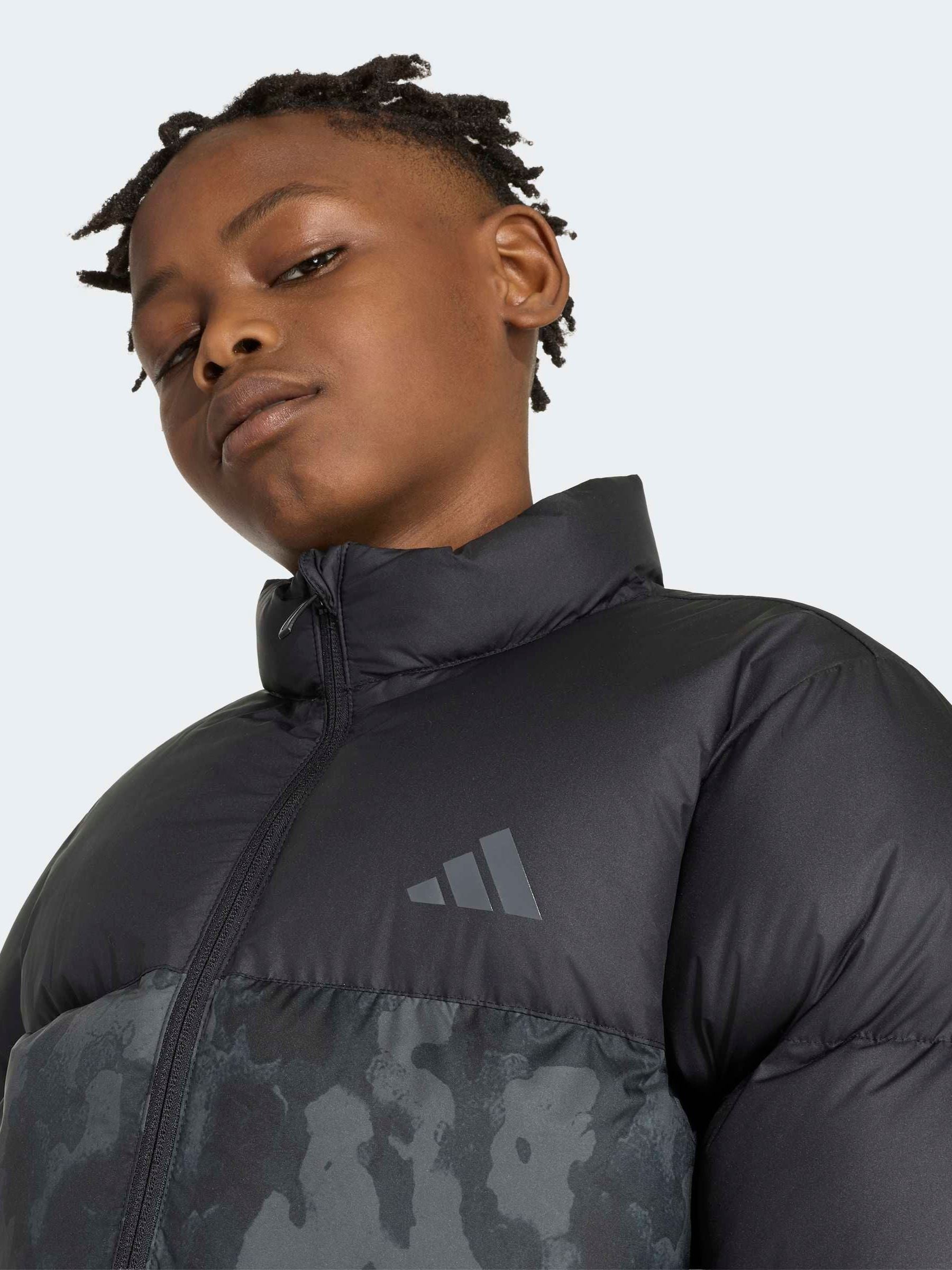 Dsiney Kidz - adidas Black Synthetic Down Camo Print Jacket image 5