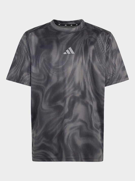 Dsiney Kidz - adidas Black Print Sport Icons All-Over Graphic T-Shirt image 1