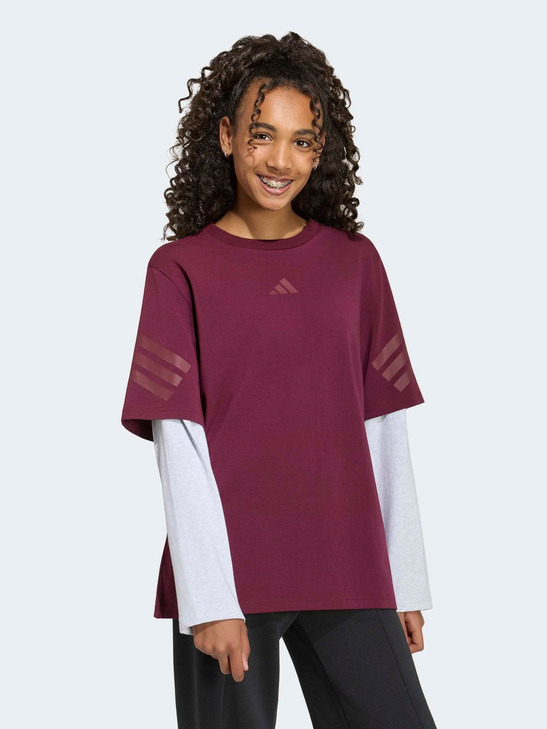 Dsiney Kidz - adidas Red Future Icons 2-In-1 Long Sleeve T-Shirt image 2