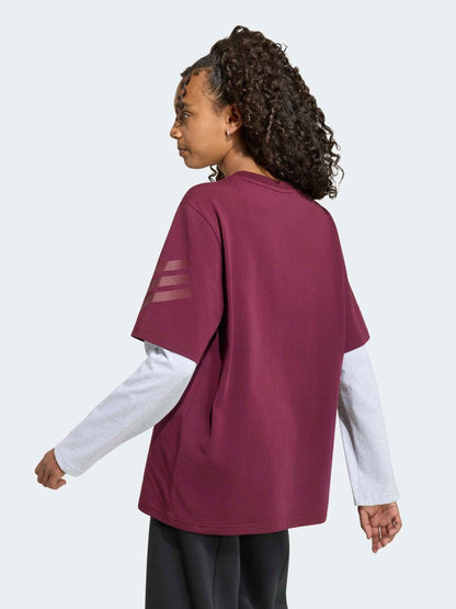 Dsiney Kidz - adidas Red Future Icons 2-In-1 Long Sleeve T-Shirt image 3