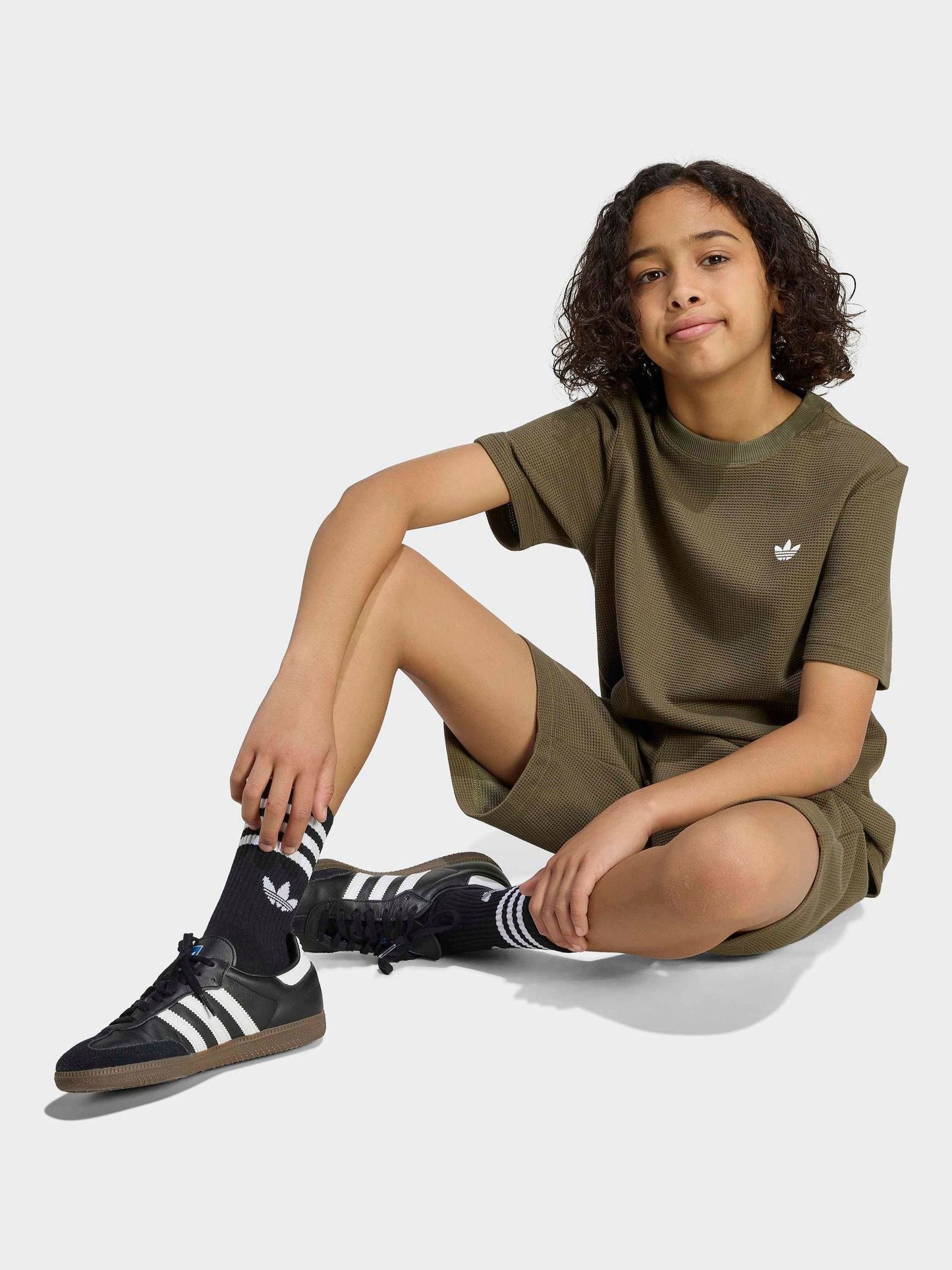 Dsiney Kidz - adidas Originals Green Waffle Shorts image 4