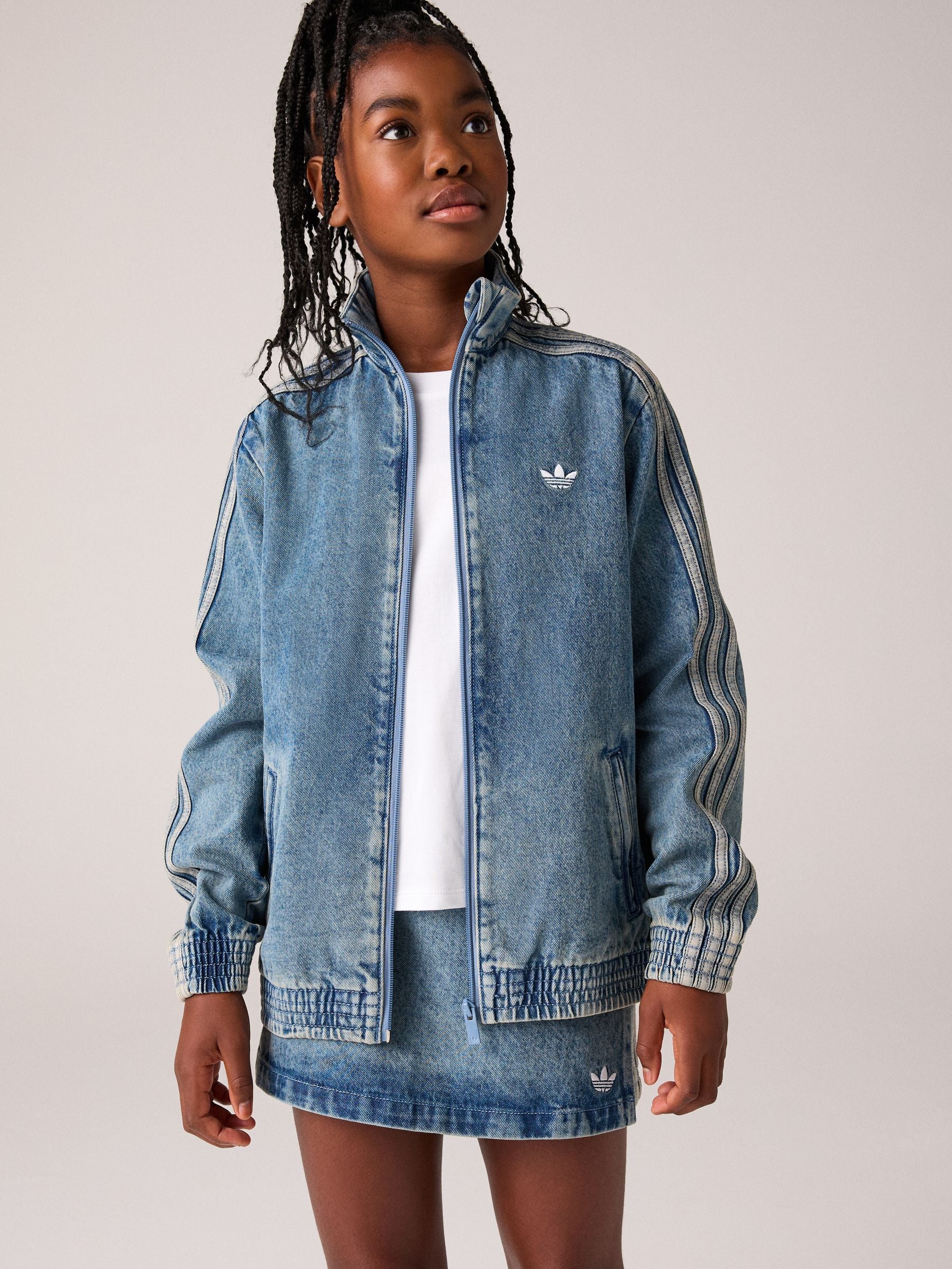Dsiney Kidz - adidas Originals Blue Firebird Denim Jacket image 1