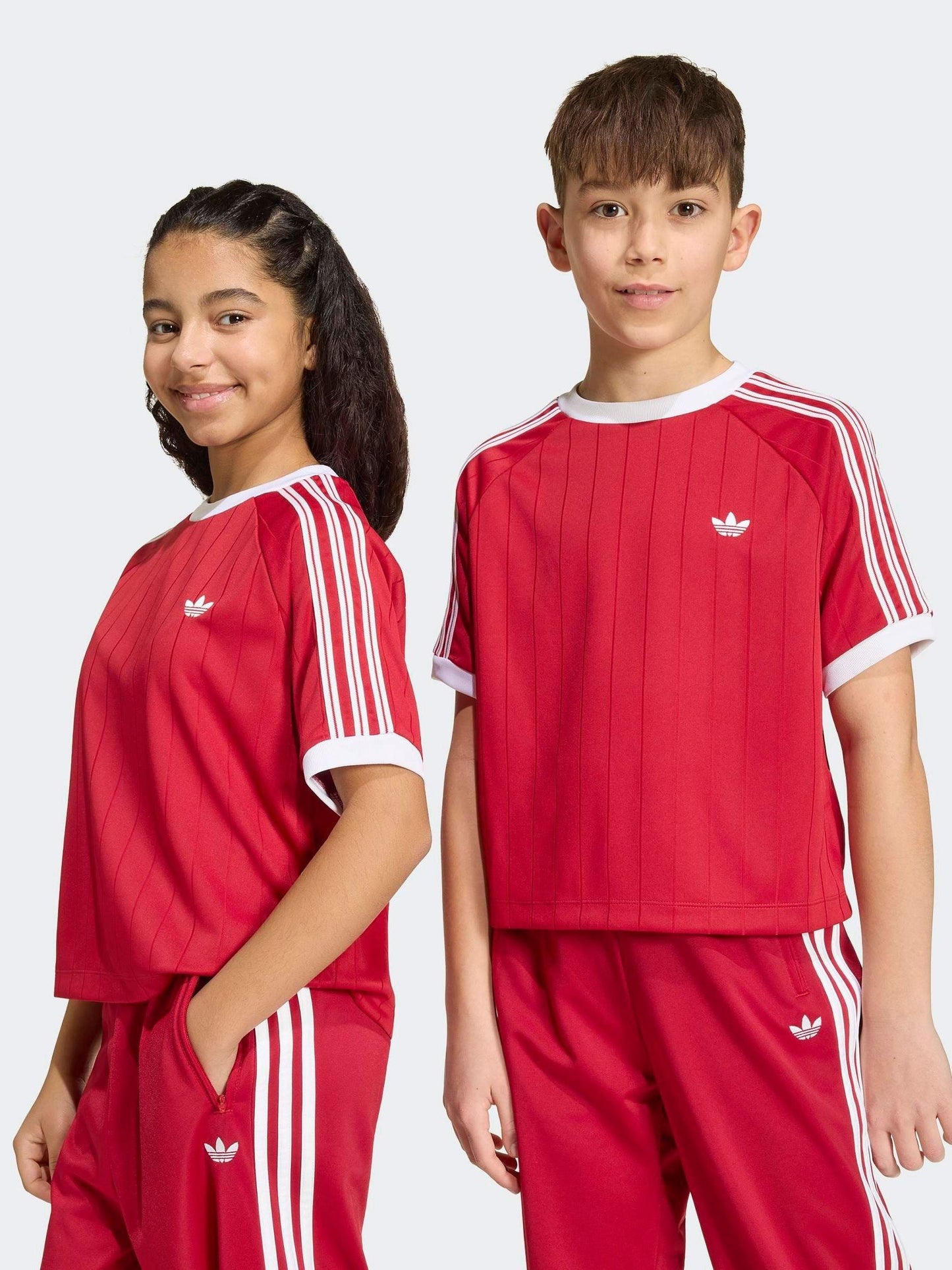 Dsiney Kidz - adidas Originals Red Pinstripe 3 Stripe T-Shirt image 3