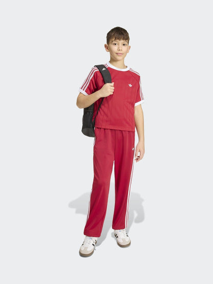Dsiney Kidz - adidas Originals Red Pinstripe 3 Stripe T-Shirt image 4