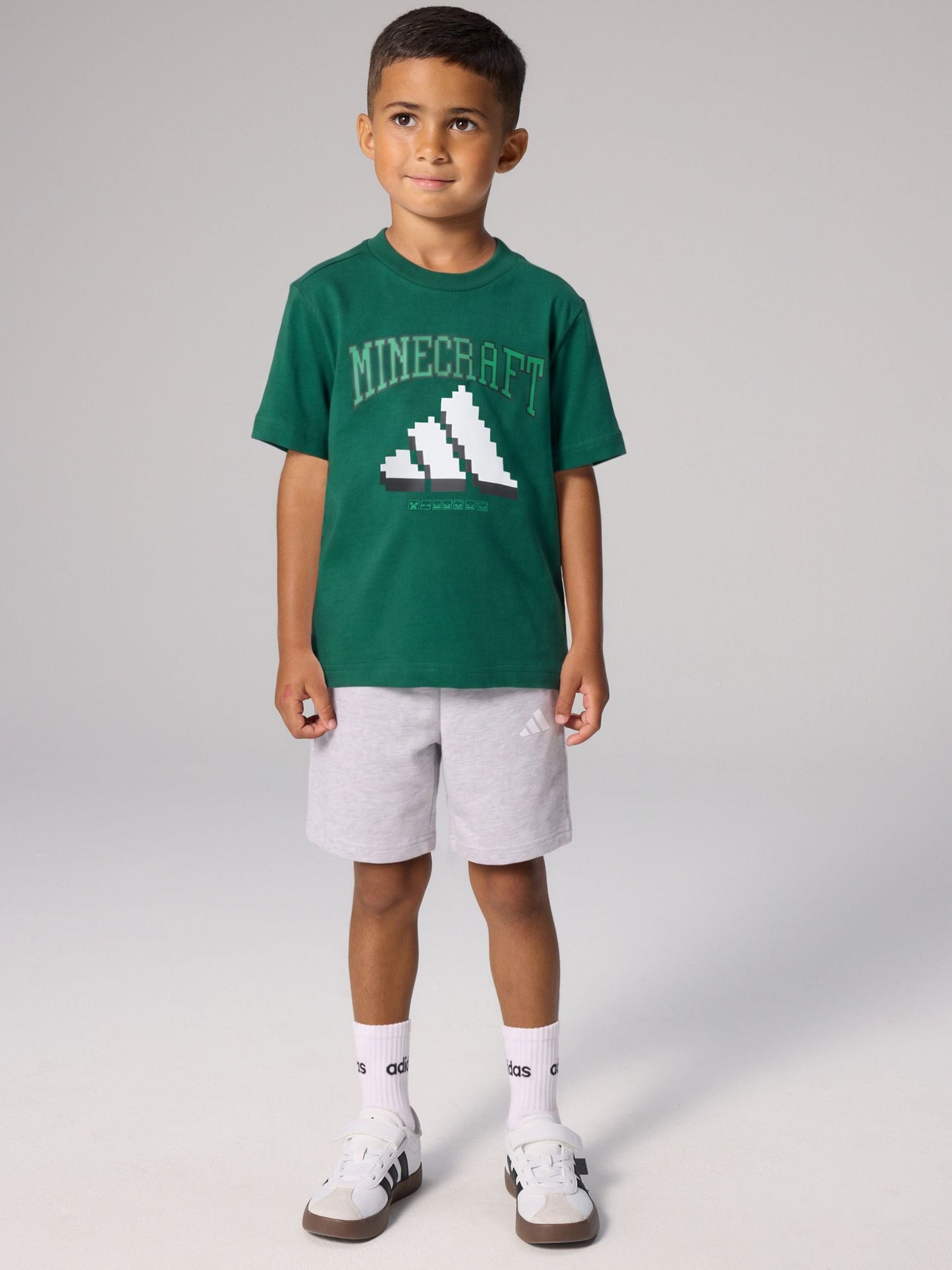 Dsiney Kidz - adidas Green Minecraft Little Kids T-Shirt and Shorts Set image 1