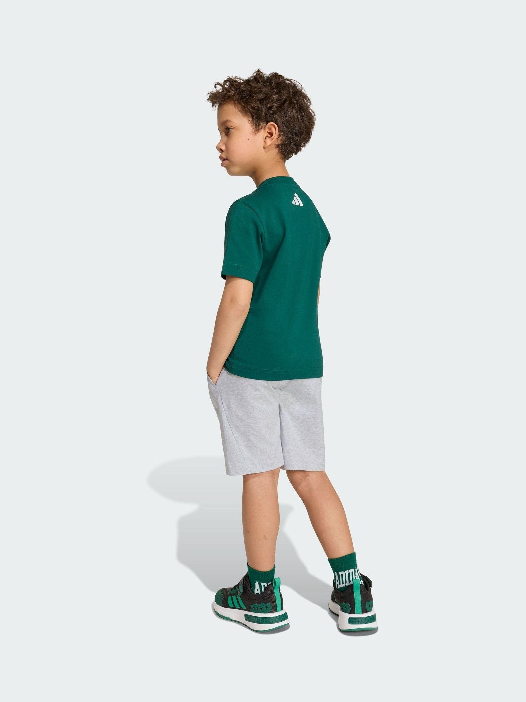 Dsiney Kidz - adidas Green Minecraft Little Kids T-Shirt and Shorts Set image 2