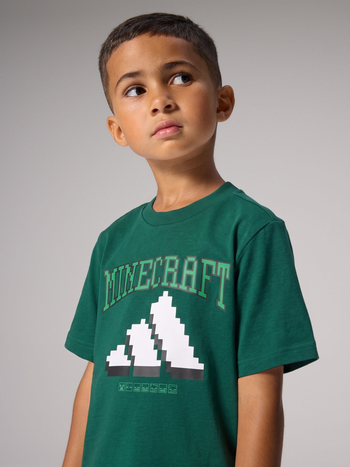 Dsiney Kidz - adidas Green Minecraft Little Kids T-Shirt and Shorts Set image 3