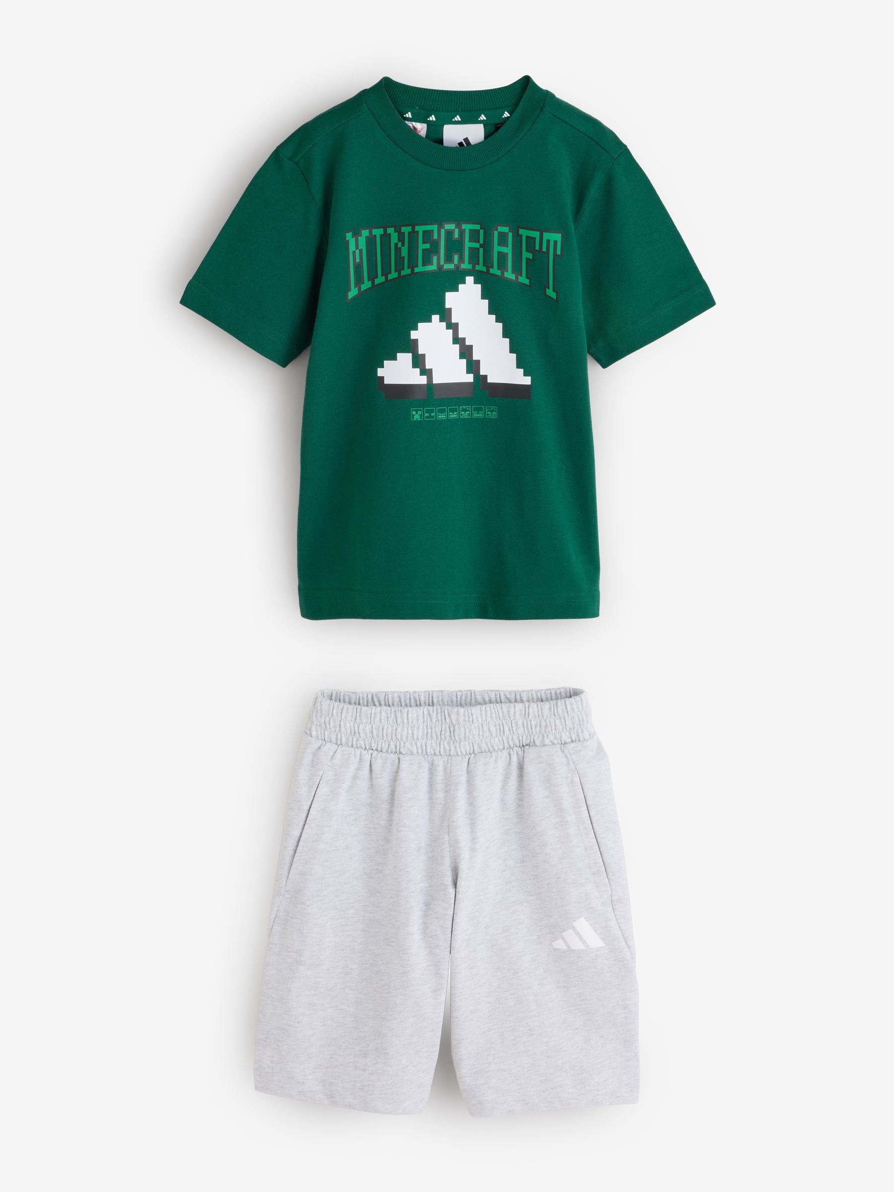 Dsiney Kidz - adidas Green Minecraft Little Kids T-Shirt and Shorts Set image 4