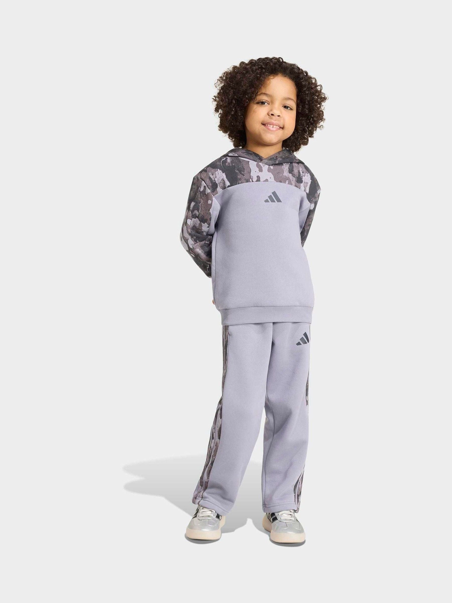 Dsiney Kidz - adidas Purple Seasonal Essentials Hooded Joggers Set image 1