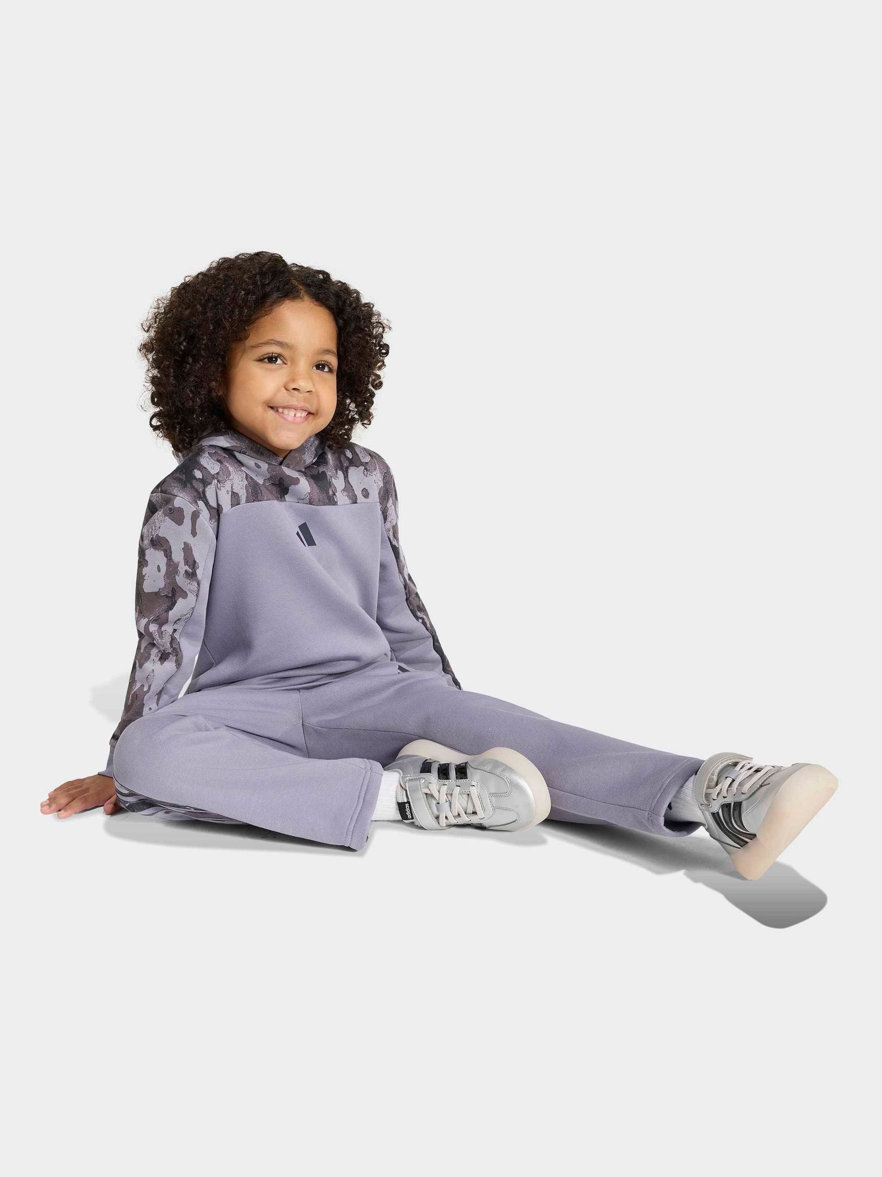 Dsiney Kidz - adidas Purple Seasonal Essentials Hooded Joggers Set image 3